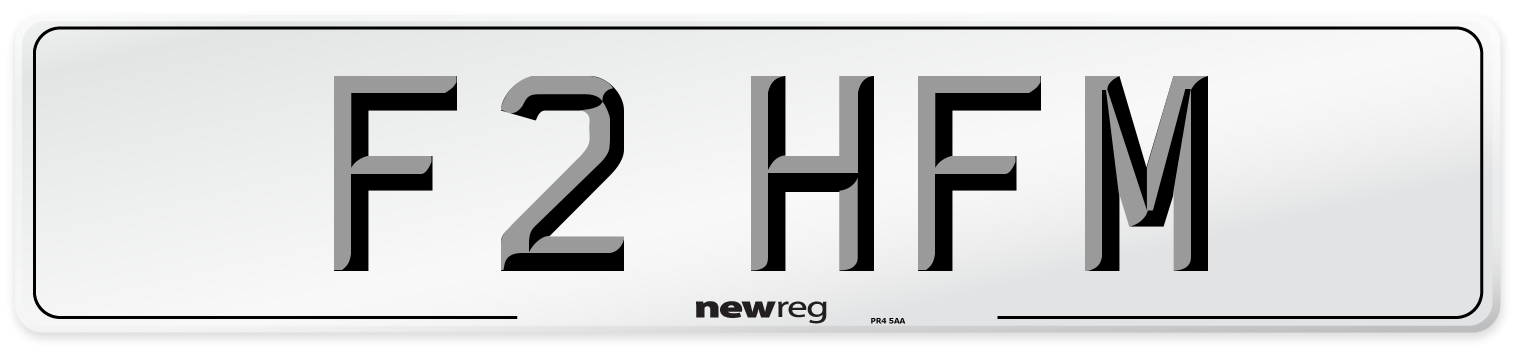 F2 HFM Number Plate from New Reg